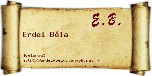 Erdei Béla névjegykártya
