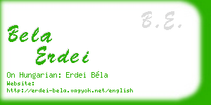 bela erdei business card